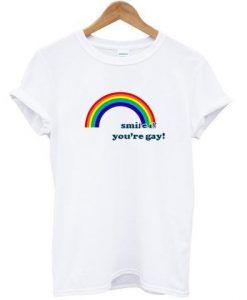 rainbow smile if you re gay t shirt