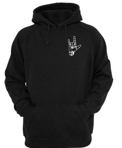 rock and hand hoodie