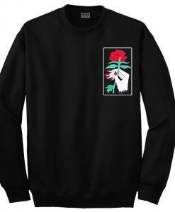 rose flower hand sweatshirt