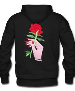 rose hand hoodie back