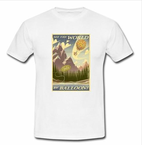 see the world by balloon t shirt