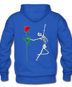 skeleton rose hoodie back