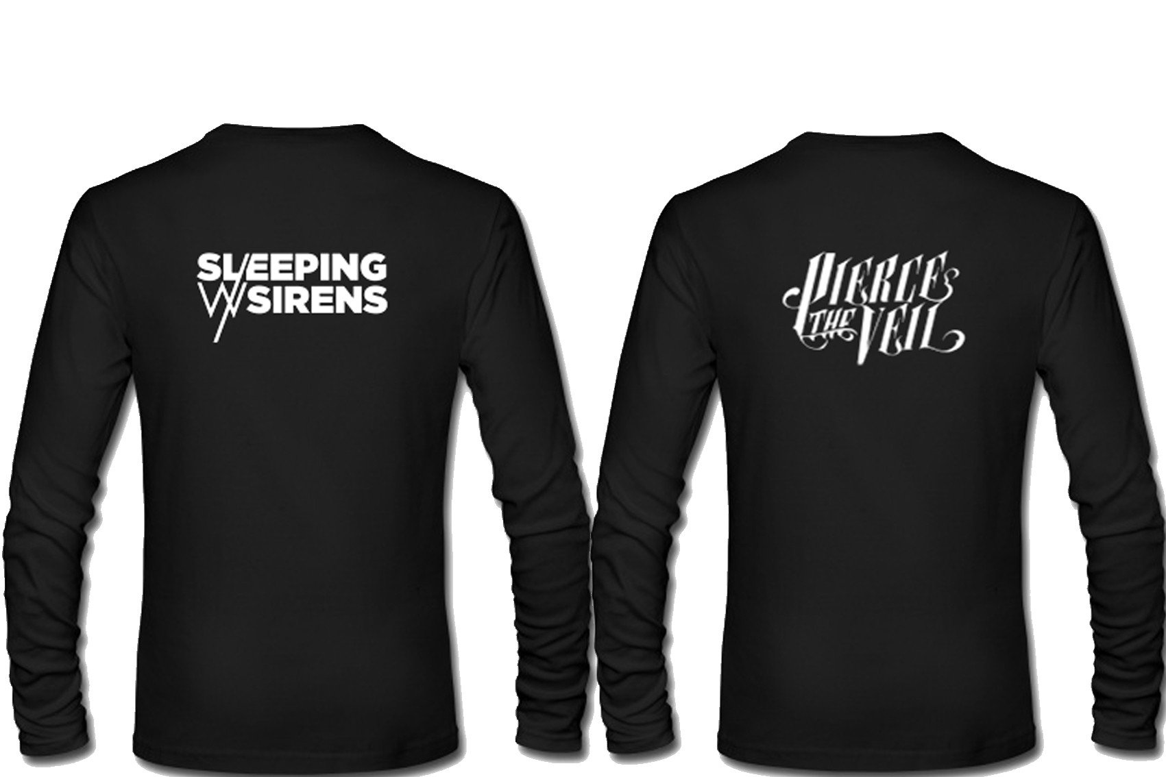 sleeping with sirens & pierce the veil longsleeve t shirt back couple