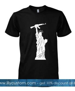 statue of liberty with gun tshirt