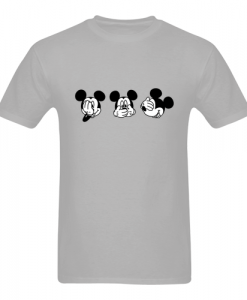three head mickey mouse   T Shirt  SU
