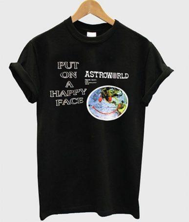 travis scott astroworld put on a happy face t-shirt  SU