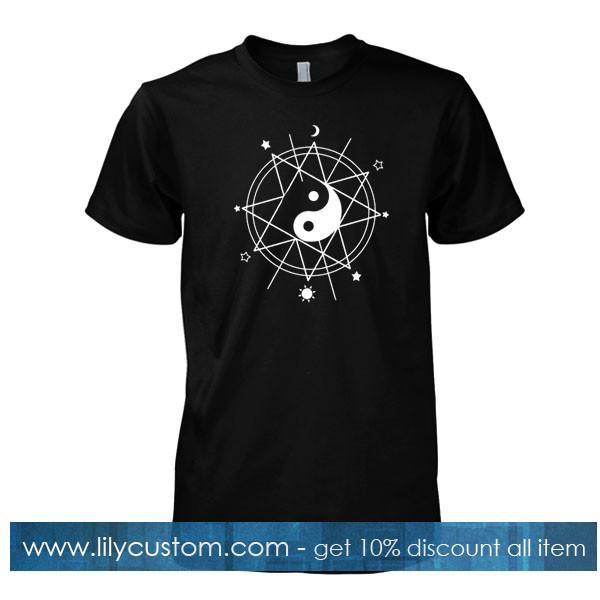 yin yang pentagram tshirt