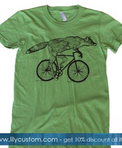 Fox on a Bicycle T shirt As Image SF