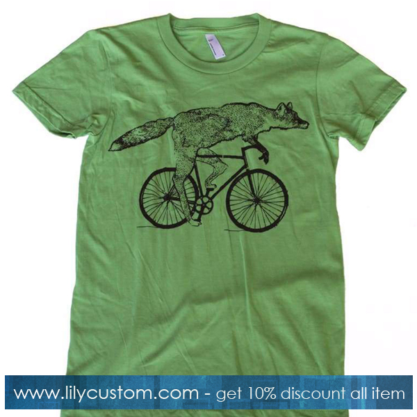 Fox on a Bicycle T shirt As Image SF