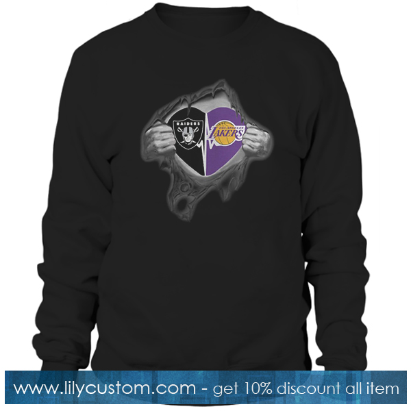 Raiders Lakers It’s In My Heart Inside Me Sweatshirt SF