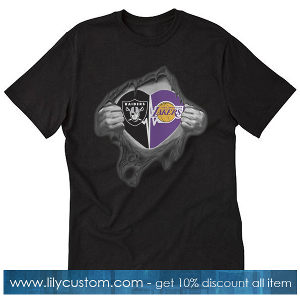 Raiders Lakers It’s In My Heart Inside Me T-Shirt SF