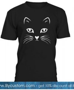 Cat Face T Shirt Halloween T-SHIRT SR