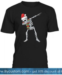 Dabbing Skeleton Santa T shirt SR