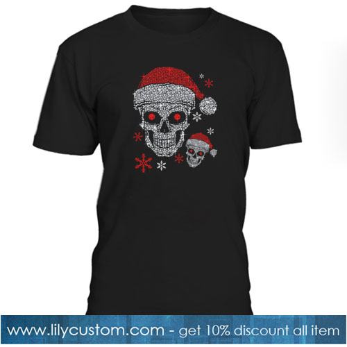 Diamond Santa Claus Skull Christmas T-SHIRT SR