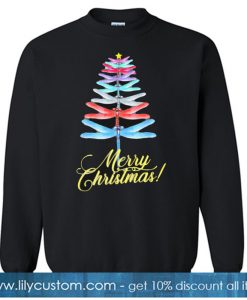 Dragonfly Merry Christmas SWEATSHIRT SR