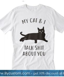 Funny Black Cat T-SHIRT SR