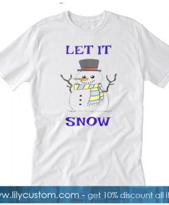 LET IT SNOW CHRISTMAS SNOWMAN T-SHIRT SR