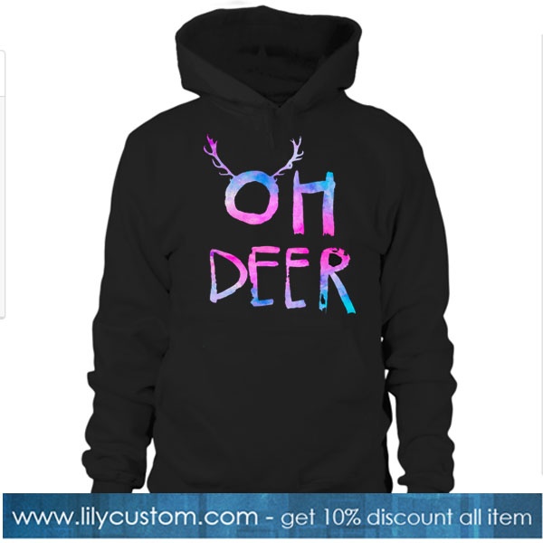 Oh Deer Christmas Reindeer HOODIE SR