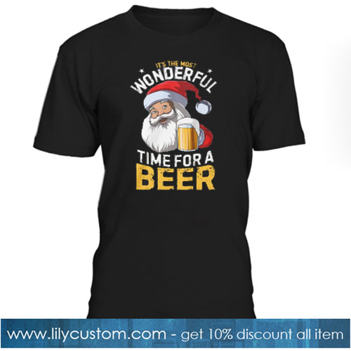 Santa Claus Beer Christmas T-SHIRT SR