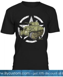 Sherman M4A1 WWII Army Tank History VintageT-SHIRT SN