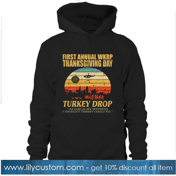 thanksgiving wkrp turkey drop TYPO HOODIE SN