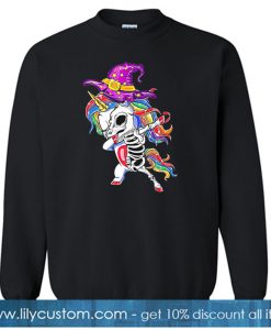 unicorn witch skeleton halloween costume SWEATSHIRT SR