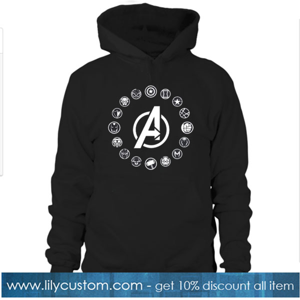 Avengers Members Symbols endgame inspired adults unisex hoodie SN
