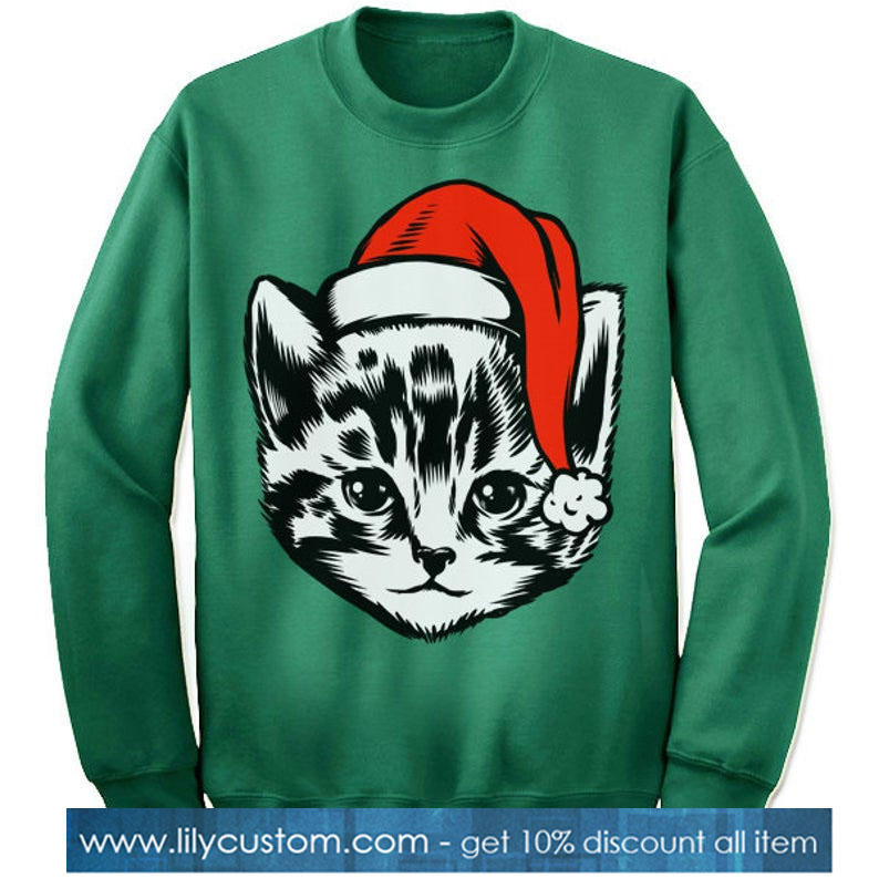 Cute Christmas Kitty Cat Sweater Sweatshirt SN