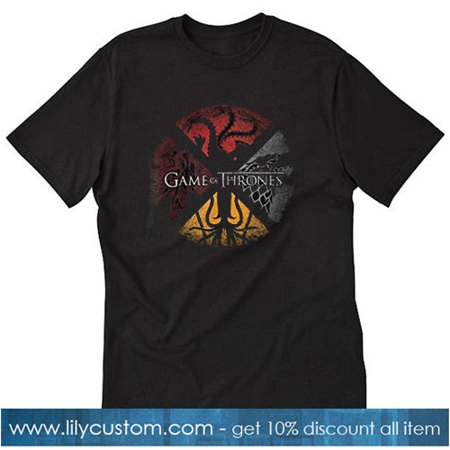 Game of Thrones Four Houses Circle T-SHIRT SN