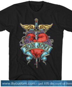 Heart & Dagger Logo Bon Jovi T-Shirt SN