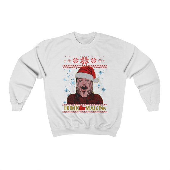 Home Malone Funny Post Malone Ugly Christmas Sweatshirt SN