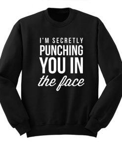 I’m Secretly Punching You in the Face, Sarcasm College Sweatshirt SN