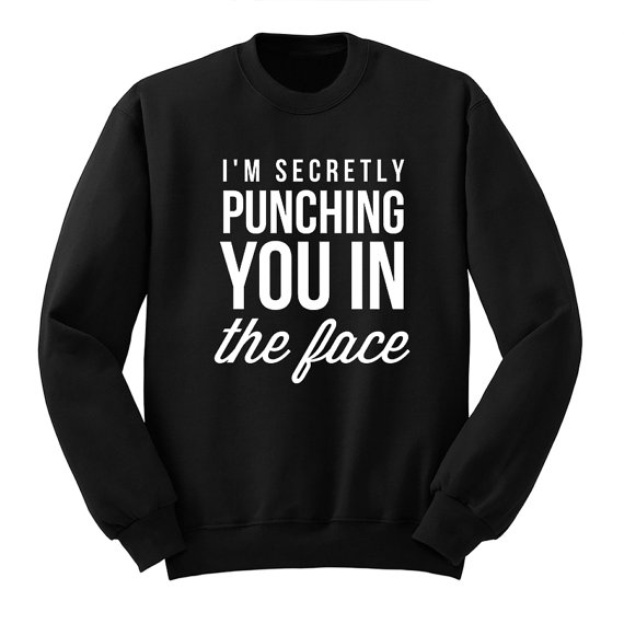 I’m Secretly Punching You in the Face, Sarcasm College Sweatshirt SN