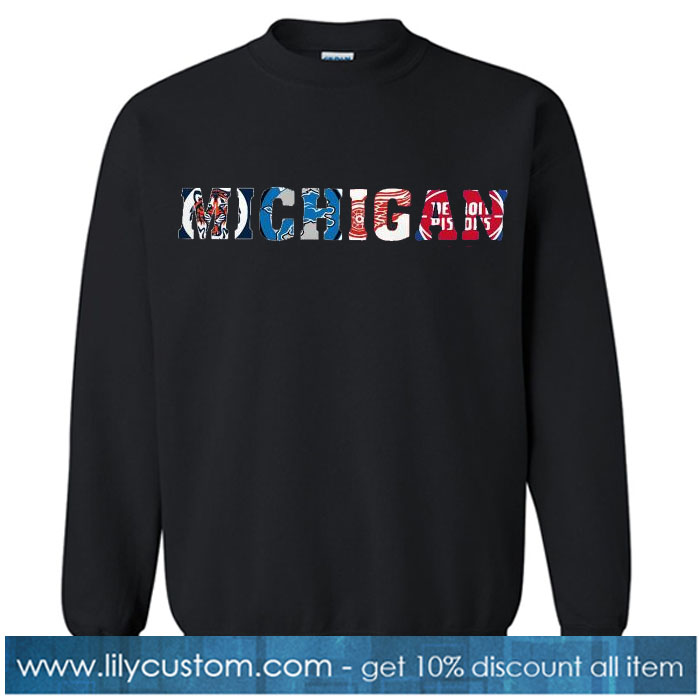 Michigan Detroit Tigers Lions Sweatshirt SN