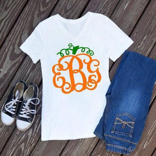 Monogrammed Bella Canvas Brand v neck T-shirt SN