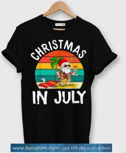 Premium Christmas In July Santa Hawaiian Summer Tee shirt SN