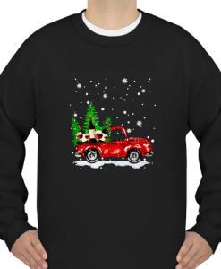 Red truck wine Christmas Sweatshirt SN