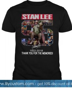 95 Years Of Stan Lee Thank You For The Memories Signature T Shirt-SL