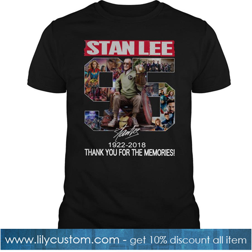 95 Years Of Stan Lee Thank You For The Memories Signature T Shirt-SL