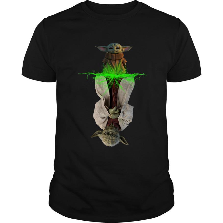 Official Baby Yoda Water Reflection Master Yoda T-Shirt-SL