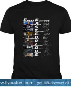 Fast and Furious Paul Walker Vin Diesel Tyrese Gibson Signature T Shirt-SL