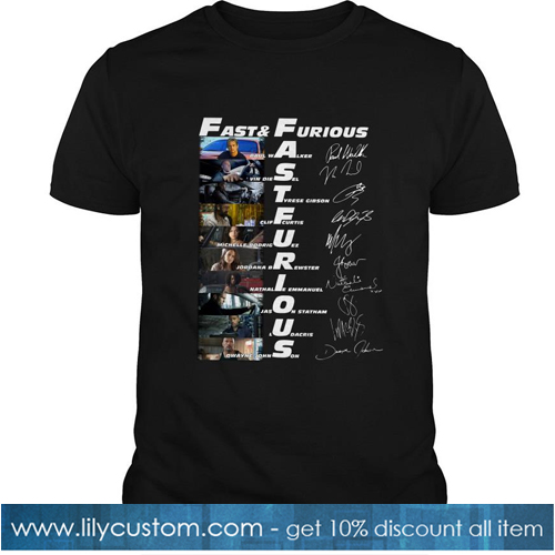 Fast and Furious Paul Walker Vin Diesel Tyrese Gibson Signature T Shirt-SL