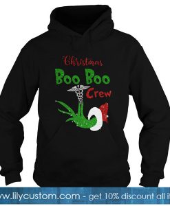 Grinch Hand Holding Nurse Christmas Boo Boo Crew Hoodie-SL