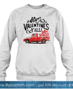 Happy Valentines Y’all Red Car With Heart sweatshirt-SL