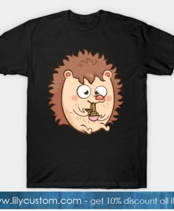 Hedgehog Eating Ramen Noodle Soup Cute TeeT-Shirt-SL