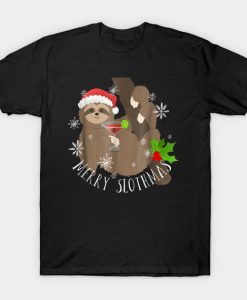 Merry Slothmas Funny Sloth Christmas T-Shirt-SL