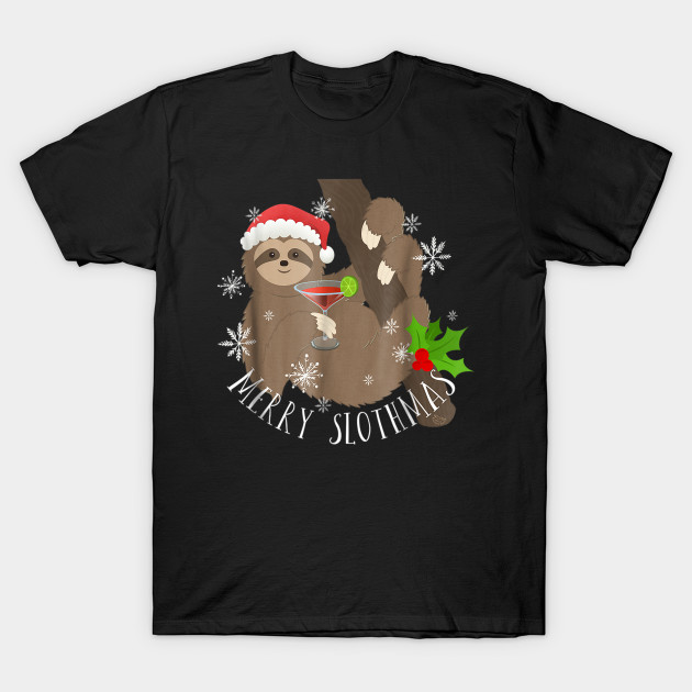 Merry Slothmas Funny Sloth Christmas T-Shirt-SL