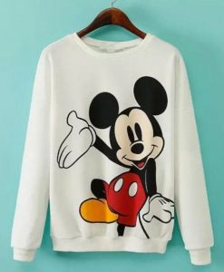 Mickey Print White Sweatshirt SN