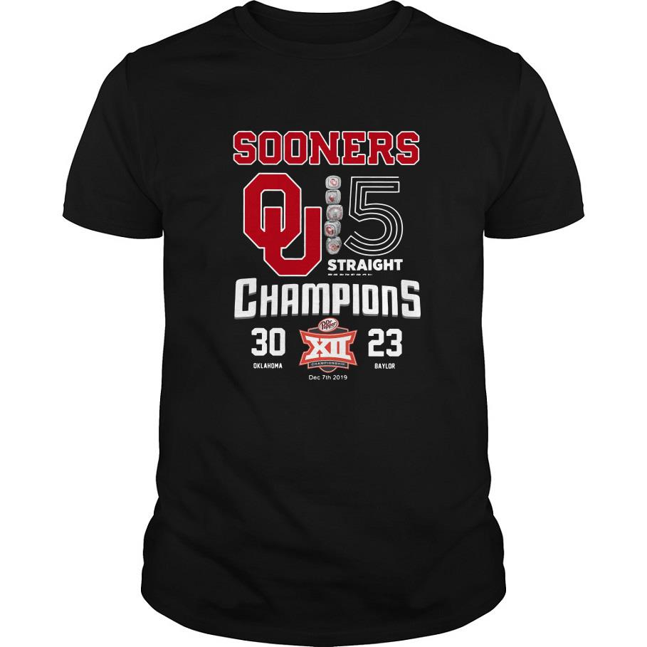 Oklahoma Sooners 5 Straight Champions T Shirt-SL