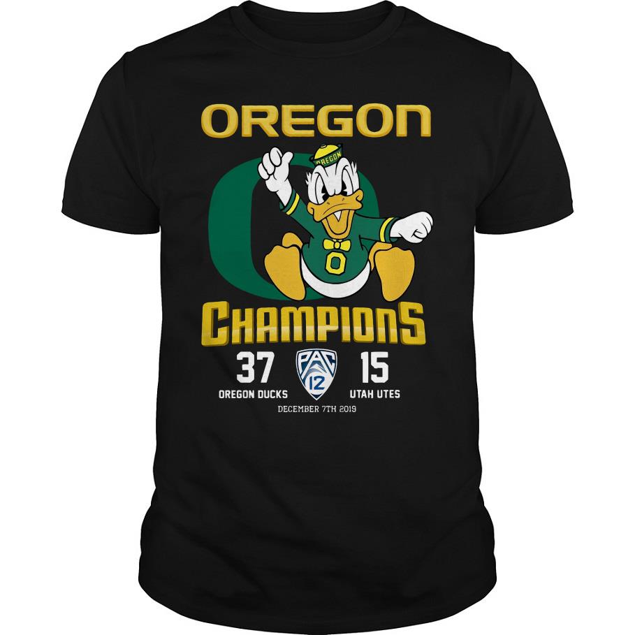 Oregon Champion 37 Oregon Ducks 15 Utah Utes T Shirt-SL